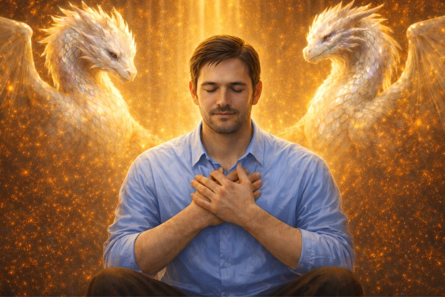 man with dragons