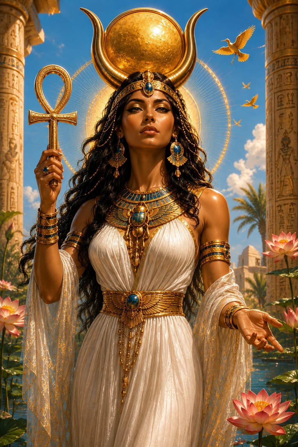Hathor with Ankh